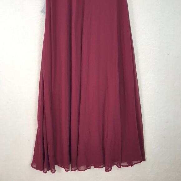 Lulus Dress Large Burgundy Adorning Glances Ruffles Resort Wedding Formal READ - Picture 8 of 16